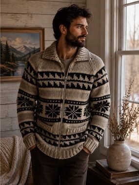 Handcrafted Genuine Wool Cowichan Cardigan